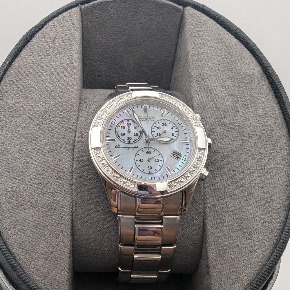 Citizen Regent Eco-Drive Diamond Mother Of Pearl Women's Watch FB1220-53D